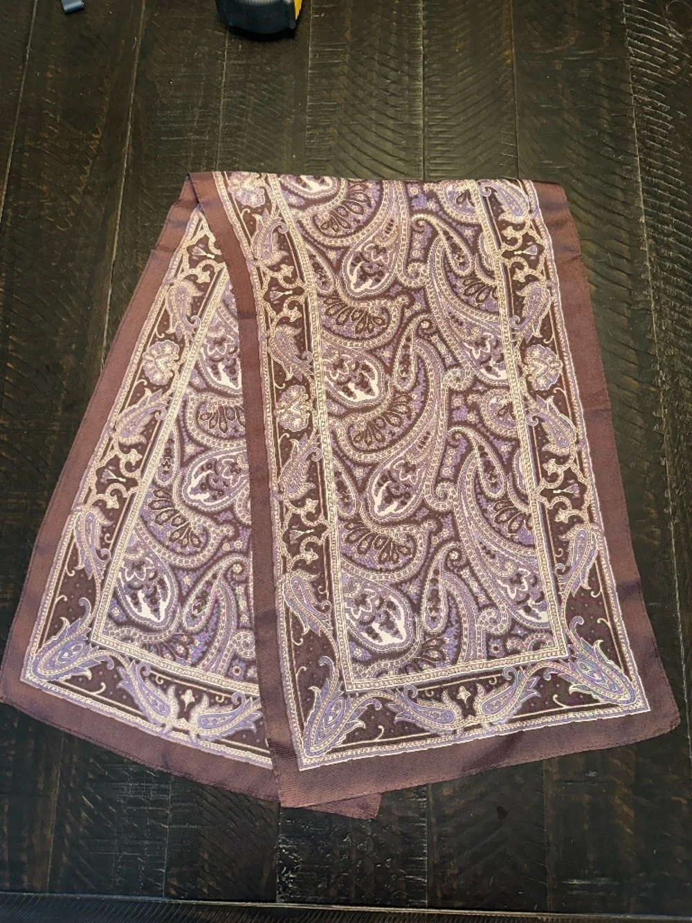 Vintage Plum Paisley Silk Scarf